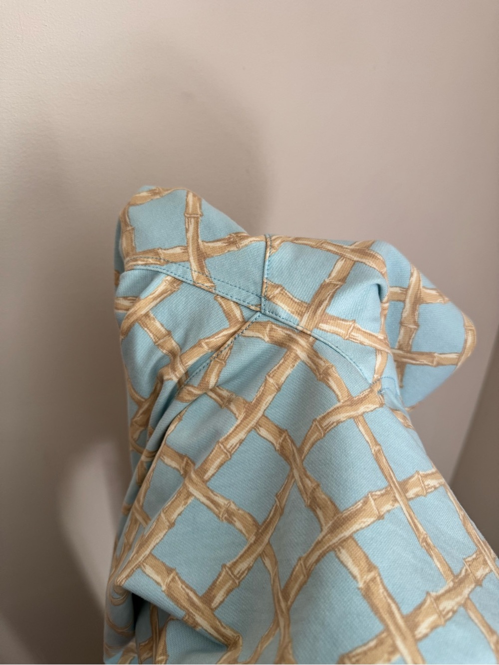 J.McLaughlin Bamboo Print Skinny Jeans Women’s Size 8 Blue Tan Stretch Coastal - Picture 7 of 7